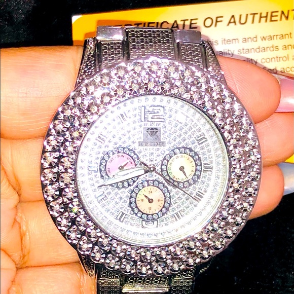 REAL DIAMOND EXCLUSIVE collection mens Bling watch - Picture 1 of 17